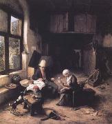 Ostade, Adriaen van Interior of a Peasant's Cottage (mk25 Spain oil painting artist